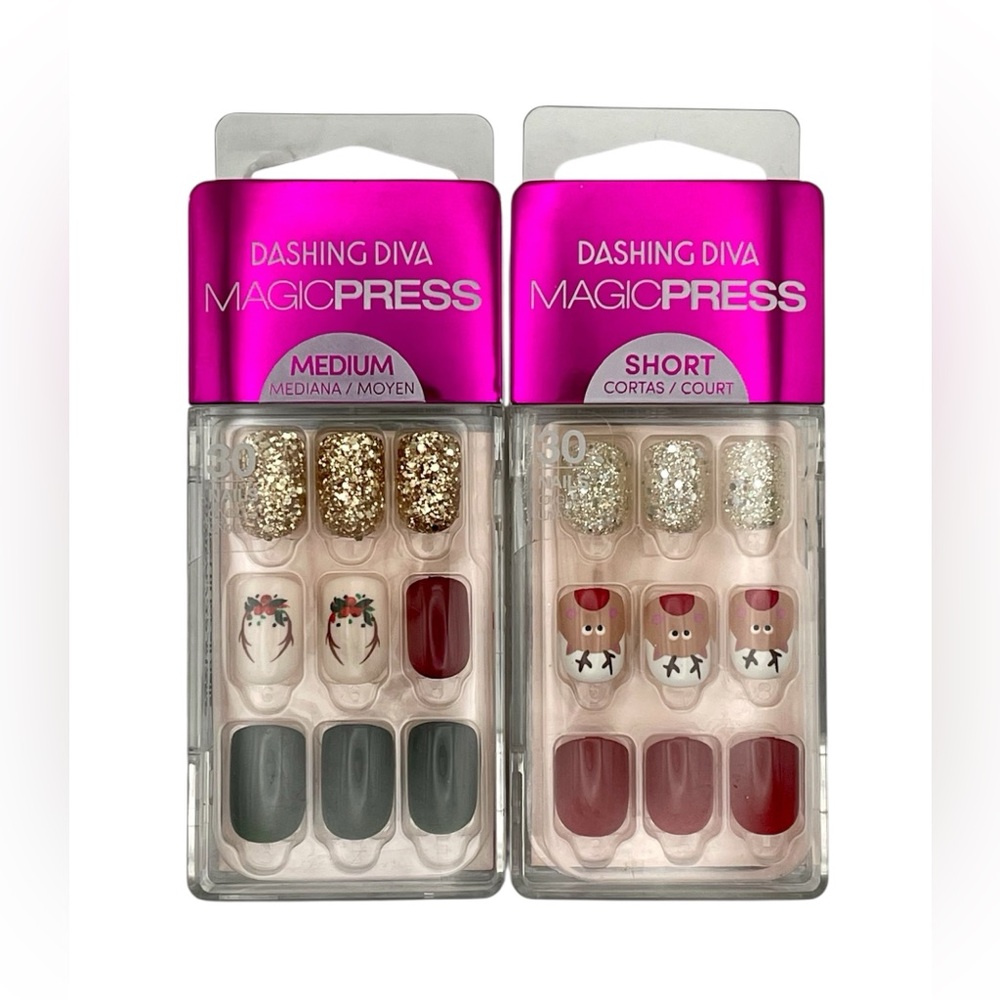 Dashing Diva Magic Press Christmas Press-On Nails - Lot of 2